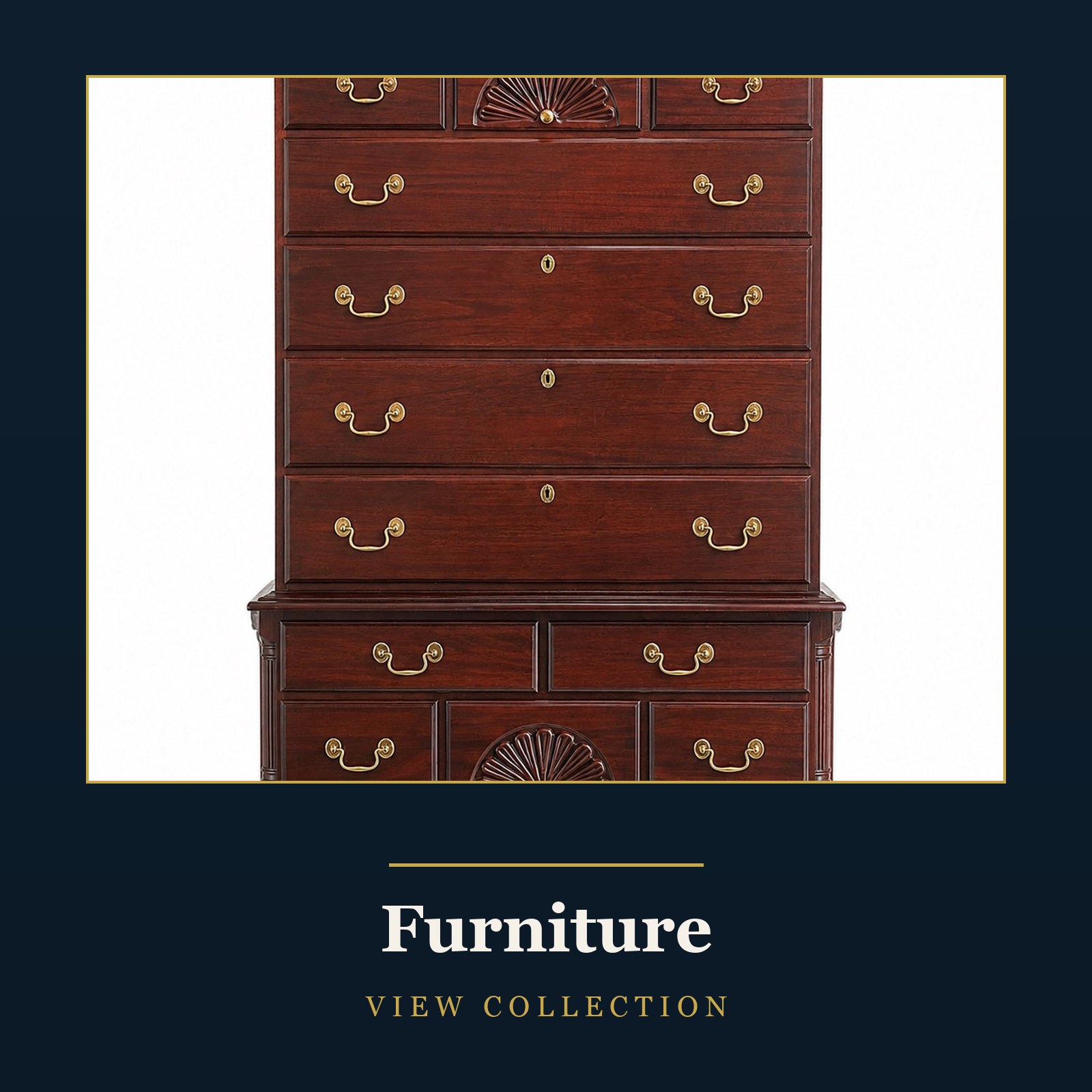 Shop Furniture — mahogany Chippendale highboy chest